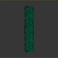 Green Train Freight Car With Yellow Stripes On Gray Background And Metal Surface