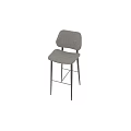 Modern Single Bar Stools Design With Wooden Back Metal Legs And Gray Cushion In Italy