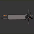 Modern Electric Scooter With Gray Frame Orange Wheels And Black Handlebar