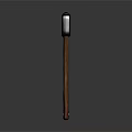 Classic Axe With Black Metal Head And Brown Wooden Handle