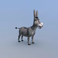 Cute Cartoon Donkey Character With Long Ears Gray Body And Smiling Face