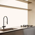 Modern Kitchen Interior Design With Dark Cabinets Drawers Countertop And Wall Panels