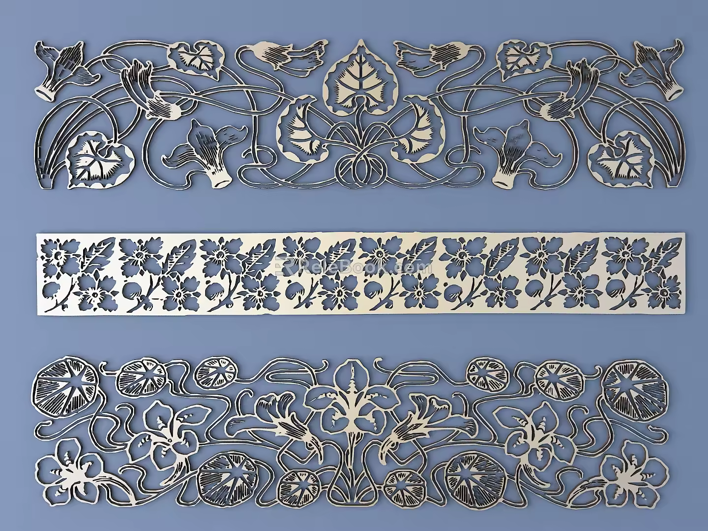 Chinese-style Carved Round Carved Traditional Pattern Lattice Carved Pattern 3d model