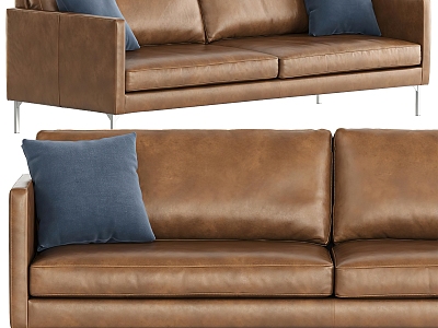 Leather double sofa pillow 3d model