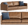 Leather double sofa pillow 3d model