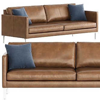 Leather double sofa pillow 3d model