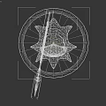 Mythical Warrior Creature With Golden Patterned Shield And Silver Spear On Dark Base
