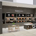 Galanz Mall Counter Displaying Kitchen Appliances With Modern Racks And Setup 3d model