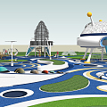 Modern amusement equipment starry sky children's paradise 3d model