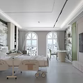 Modern Hospital Outpatient Ward Interior With Beds And Windows