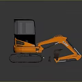 Orange CASE Small Excavator With Tracked Chassis Operator Cabin And Front Bucket 3d model