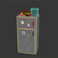 Silver Double Door Refrigerator With Pots And Carrot On Top Modern Home Kitchen Appliance