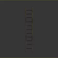 Tall Vertical Wooden Ladder With Simple Design On Gray Background