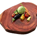 Fresh Assorted Fruits with Cherry Tomatoes and Herbs on Wooden Cutting Board