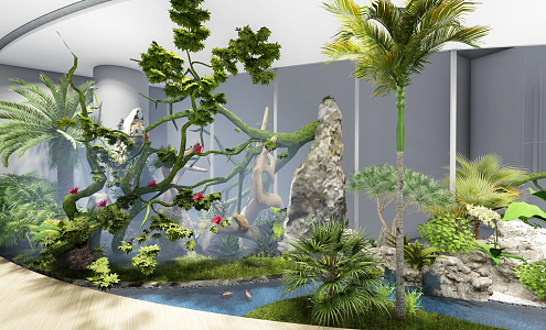 Roof Garden Modern Garden 3d model