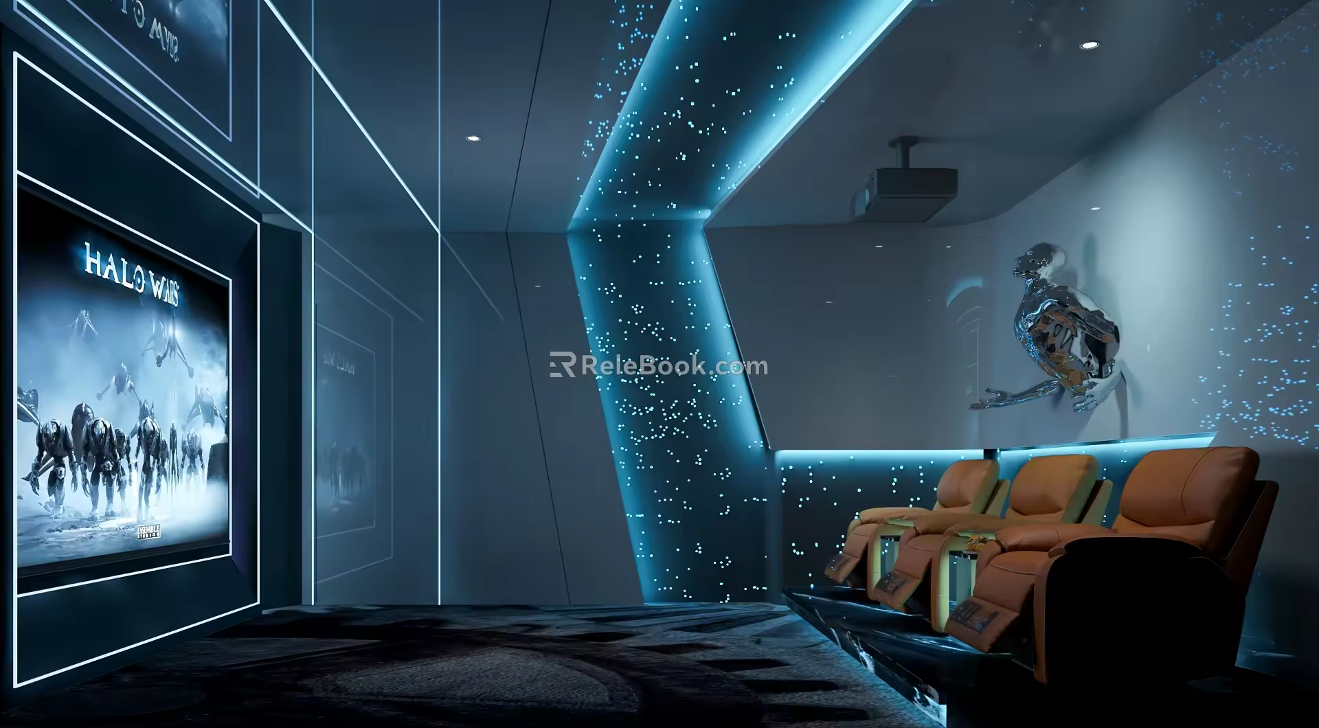 Modern audio-visual room 3d model