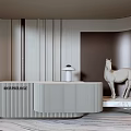 Modern company reception desk front desk hotel front desk famous hotel front desk 3d model