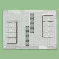 Public Restroom Interior Design With Multiple Sinks Stalls And Modern Layout