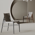 GUBI Modern Dining Chair Fabric Dining Chair 3d model