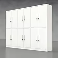 Modern White Storage Cabinet Rack With Multiple Doors And Open Compartment Design For Organizing 3d model