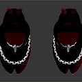 Stylish Black Red Boots With Chain And Tassel Details For Daily Use