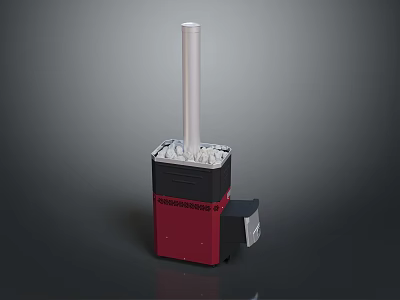 Leuze Electronic Industrial Device With Red Black Base And White Vertical Rod 3d model