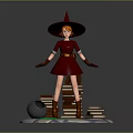 Modern Game Character Female Elf Cartoon Witch Magic Witch Magic Girl 3d model