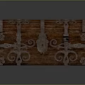 Vintage Wooden Chest With Intricate Carvings And Decorative Metal Hardware