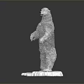 Standing Polar Bear Statue With Snow Covered Base And Detailed Fur Texture