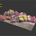 Assorted Fresh Colorful Fruits Display Featuring Pineapple Dragon Fruit Melon And Berries On Table