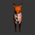 3D Designed Game Movie Character Orange Fox With Fluffy Tail Pink Chest In Standing Pose
