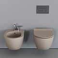 Toilet wash basin bathroom bathroom wash basin faucet toilet smart toilet home simple 3d model