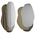 Modern Decorative Mirrors With Irregular Shapes And Metallic Frames For Home Design 3d model