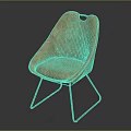 Quilted Light Brown Leather Chair With Modern Design And Black Metal Legs