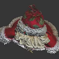 Festive Christmas Santa Claus Doll With Red Coat White Fur Trim And Decorative Hat