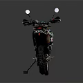 Green Off Road Motorcycle With Large Tires High Handlebars And Exhaust Pipe Design