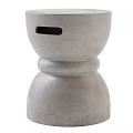 Concrete Side Table With Modern Minimalist Design Rounded Shape And Side Opening 3d model