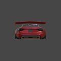 Black And Red Sports Car With Rear Spoiler And Sporty Design