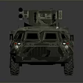 Military Camouflage Tank With Turret And Wheels In Side View Design