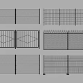 Various Types of Metal Fences with Grid Patterns Decorative Gates and Spiked Tops