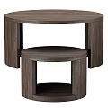 Nested Circular Wooden Tables With Minimalist Design For Home Decor 3d model