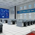 Modern Monitoring Room Command Control Room Supervision Center 3d model