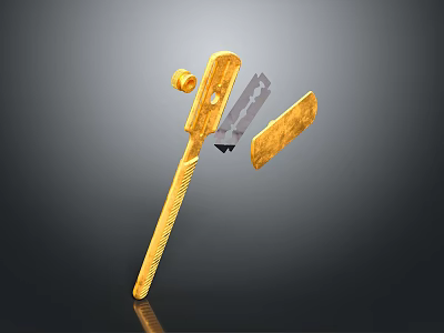 Yellow Electrical Utility Knife Tool With Replaceable Blades And Ergonomic Handle Grip 3d model