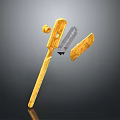 Yellow Electrical Utility Knife Tool With Replaceable Blades And Ergonomic Handle Grip