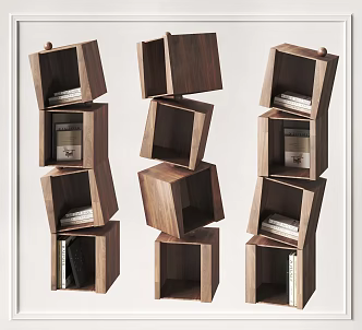 Decorative Bookshelf 3d model