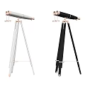 Two Telescopes With Silver And Black Tripod Stands For Observation Use