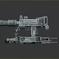 Futuristic Sci Fi Weapon With Metallic Barrel Scope And Mechanical Components 3d model