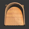 Modern Wicker Outdoor Chair With Armrest And Natural Color Design