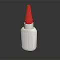 White Plastic Bottle With Red Spout Cap For Daily Household Supplies