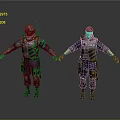 Tactical Police Characters In Uniforms With Gear Antenna And Red Cap